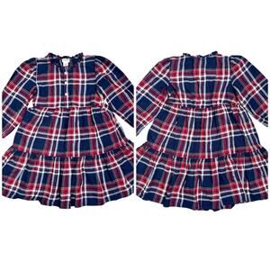 Crewcuts Factory | Girl | Tartan Plaid Tiered Flannel Dress | Size 5